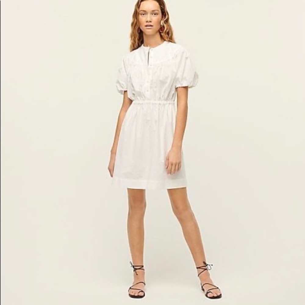 J. Crew NWT Women's Puff-Sleeve Cotton Poplin Shirtdress